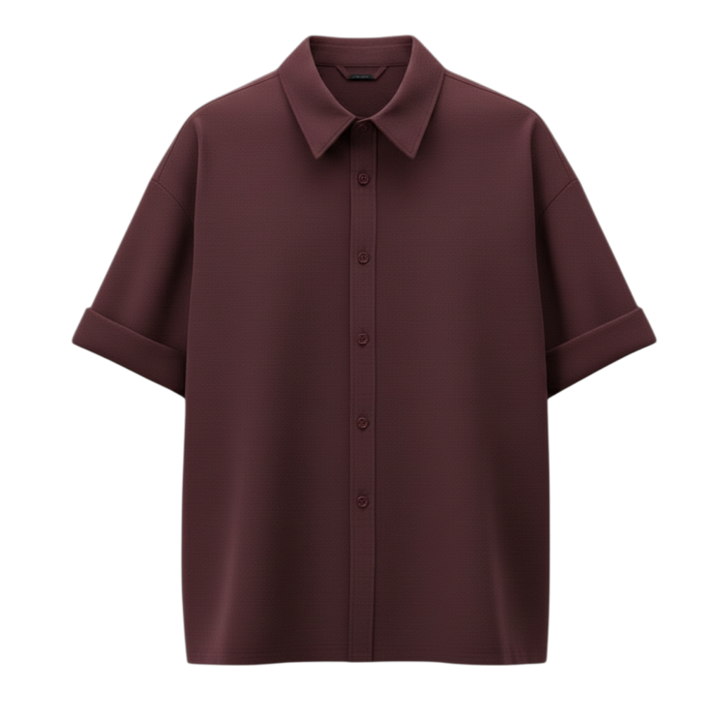 Maroon Unisex Oversized Shirt