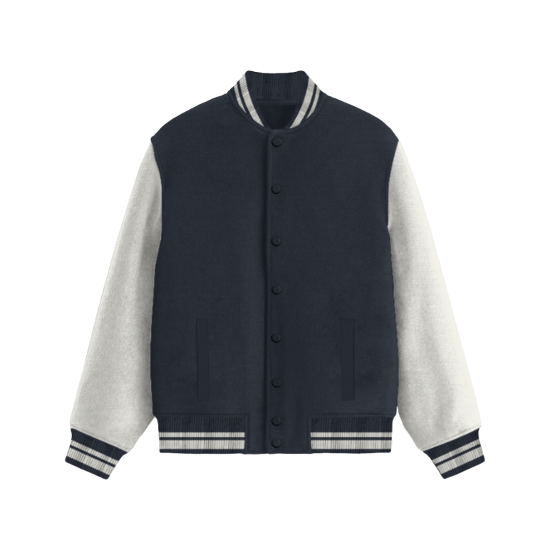 Navy Blue Unisex Varsity Jacket