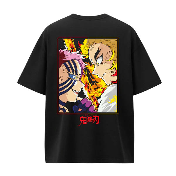 oversized rengoku x akaza tshirt