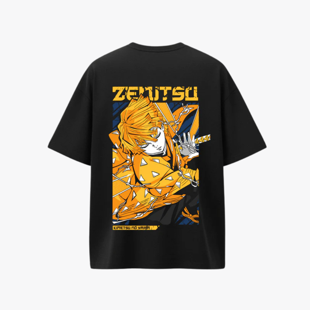 Oversized Demon Slayer Zenitsu Printed Tshirt