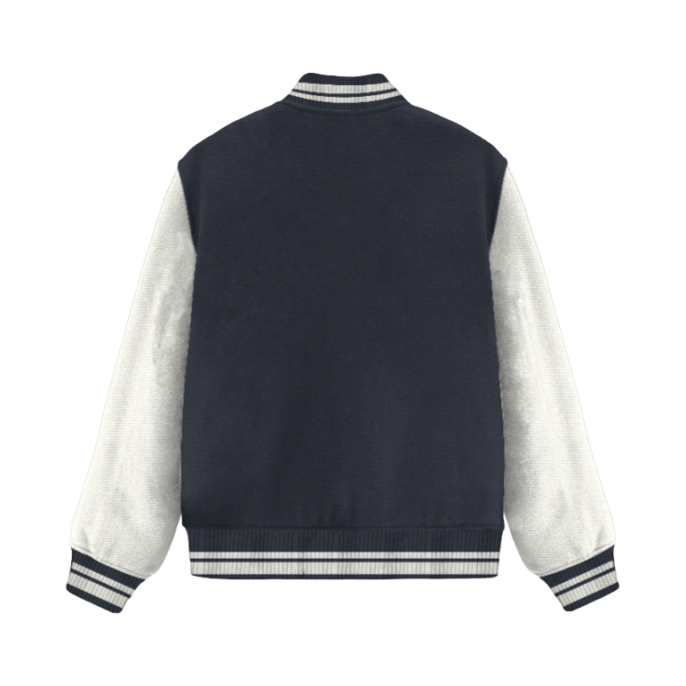 Navy Blue Unisex Varsity Jacket