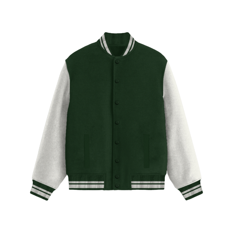 Bottle Green Unisex Varsity Jacket
